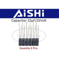 22uF 25v Capacitor 22uF 25v 25v22uf Size 5.0x11.0mm 1 Set There Are 6 Pieces.