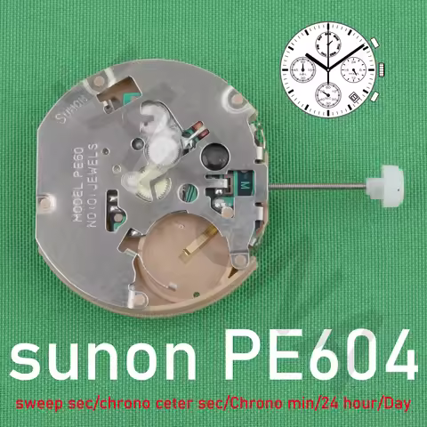 PE604 movement PE60 Quartz Watch movement sweep second chronograph chrono center second/Chrono min/D