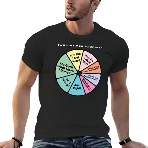 80's Music Retro Lyrics - You May Ask Yourself Pie Chart T-Shirt anime stuff graphics designer t shi