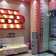 3D Wallpaper Foam Brick Thick Embossed FB 001 White Solid