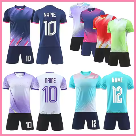Wholesale price custom name factory sale Custom Soccer Shirt Men Kids Football Jersey Sets Custom Te