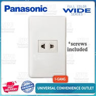 ♣ ☜ ⚐ ◢ ♒ PANASONIC Wide Series Universal Convenience Outlet WEG10919 White 1, 2, 3 Gang