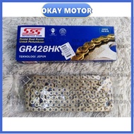 JEPUN YAMAHA lantai RANTAI 428H 428HK 428 HK 100% ORIGINAL SSS GOLD CHAIN 132L Y15ZR RS150 Y125Z LC1
