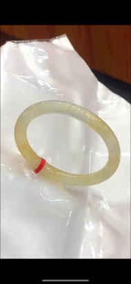 冰種翡翠天然翡翠玉鐲 A玉手鐲 玉鈪 • 高冰種蜜糖黃翡翠貴妃鐲