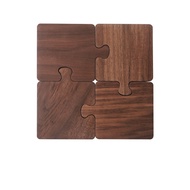 Wooden Coaster Round Square Cup Mug Placemat Walnut Dark Japanese Wooden Coaster