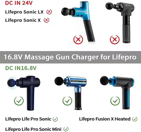 16.8V Charger for Sonic Massage Gun LifePro Sonic,Sonic Mini,Sonic Pro, Fusion X,Sonic Pro Handheld 