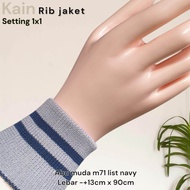Kain Rib jaket warna abu tebal premium harga per 70 cm