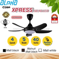 ALPHA Cosa -XPRESS 40 Inch LED Light Ceiling Fan with 5 Blades (4 Speed Remote)