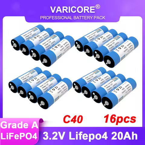 16pcs 3.2V 20Ah battery pack C40 LiFePO4 phosphate for 4S 12V 24V Motorcycle Car motor batteries mod