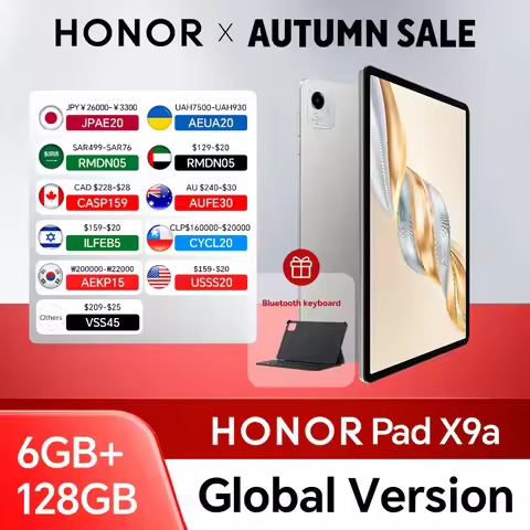 Global Version HONOR Pad X9a 6GB+128GB/8GB+256GB 11.5'' 2.5K 120Hz LCD Screen 8300 mAh Battery 35W S