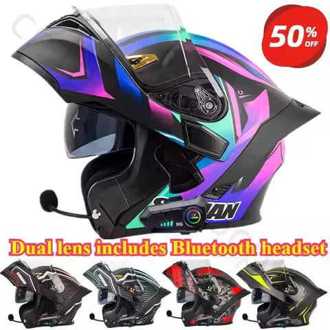 SOMAN Modular Helmet Flip Full Face Motorcycle Helmet Dual Visor Lens Racing Casco casque moto appro