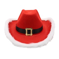 Christmas Decoration Red Cowboy Hat Santa Claus Frayed Hat Holiday Performance Hat Top Hat CEL5