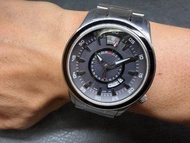 SWISS MADE 少見款 CYMA 司馬 灰面 GMT 石英 男裝 手錶 43MM