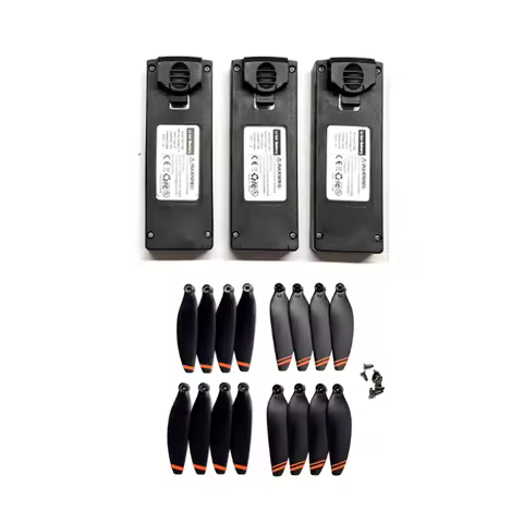 3PCS L106-1 Battery 3.7V 2000mAh with 16PCS Propeller Blade for LYZRC Brushless Drone L106-1 RC Quad