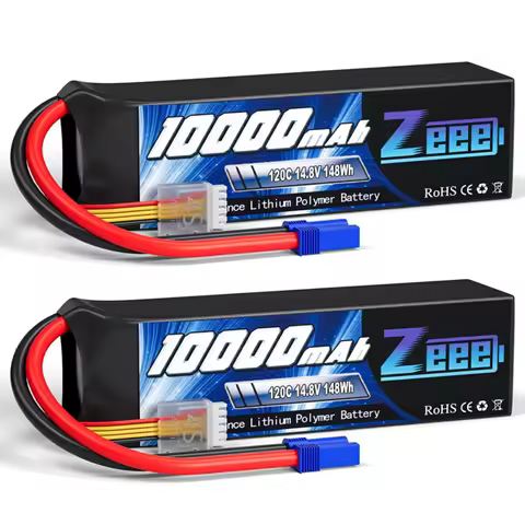 2pcs Zeee 3/4S Lipo Battery 14.8V 120C 10000mAh Softcase with EC5 Plug for RC Car Tank Truck Train F