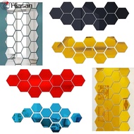 [Featured] Bedroom Living Room Art Mirror Removable Self Adhesive Mosaic Tiles Decals 3D Geometric Mirror Wall Stickers Colorful Hexagon Acrylic Mirror Sticker DIY Home Decor