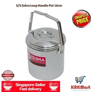 Zebra Stainless Steel Auto Lock Loop Handle Pot 16cm