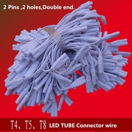 T4 T5 T8 Fixture Tube Light Connection Cables Led Lighting Tube Connector 2 Pin Double-end Cable Connecting Lines