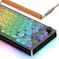 65% Hot-Swap Wired Mechanical Gaming Keyboard Programmable with Transparent 66 Key Full Side RGB OWE