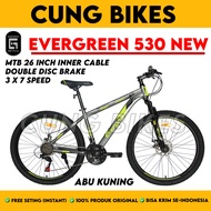 SEPEDA GUNUNG MTB 26 INCH EVERGREEN TYPE 570 21 SPEED VELG TINGGI