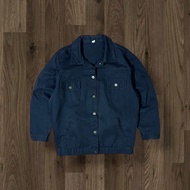 TRUCKER DENIM JACKET BLACK/ BLACK FLY KOREAN MODEL TYPE 2