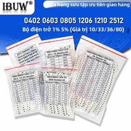 Bộ Điện Trở SMD Các Loại 200 CÁI-4000 CÁI 0402/0603/0805/1206/1210/2512 Điện Trở Gắn Bề Mặt Hợp Kim