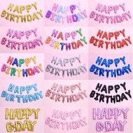 Letter Aluminum Film Balloon Happy Birthday Banner Birthday Party Arrangement Decoration Bunting Bal