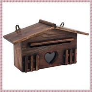 (WBNC) Retro Wooden Post Box Exquisite Mailbox Outdoor Rainproof Suggestion Box Letter Box for Home 