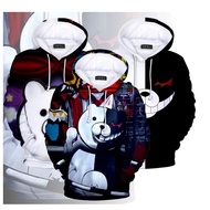Anime Danganronpa Monokuma Cosplay Hoodie Sweatshirt Casual Pullover 3D Print Hoodies Hooded Full