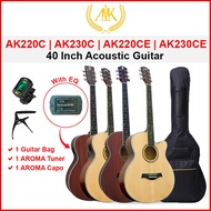 AK Guitar AK-220C 230C 40 Inch Acoustic Guitar Spruce Top / Mahogany Side Back + Gitar Akustik