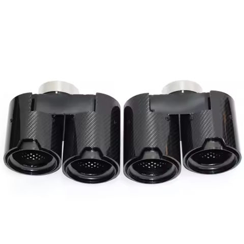 2019+ For BMW 3 Series G20 G21 Exhaust Pipe Upgrade 330i 320d 330d 325i In Carbon Fiber Black 2.5\" 