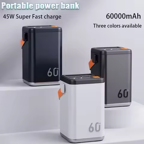 PURFIELD 60000mAh Powerful Power Bank 45W Fast Charge External Battery Portable Charger Powerbank PD