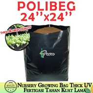 塑料种植袋/Polibeg Plastik Semaian Benih /Polybag Nursery Plantation Plastic Bag  24''x24'' （1PCS)
