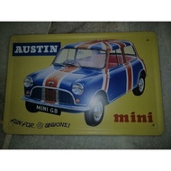 Poster metal plate Austin Mini