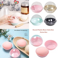 MARIER Round Plastic Moon Cake Box, Small Round DIY Wedding Party Cake Box, Fashion Transparent Hemi