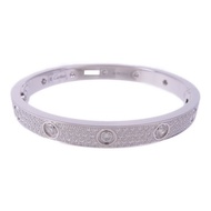 CARTIER 18K白金Love Bracelet Full Diamonds鑽石手鐲Cartier#17
