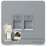AMPCOM Wall Faceplate พร้อม (UL Listed) CAT8 40Gbps STP Keystone Jack RJ45 Self-Locking สังกะสีอัลลอ