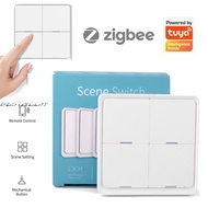 4 Gang/4-way Panel Tuya Smart ZigBee Scene Button Switch Wireless Automation Scenario for Tuya Devices New 2023