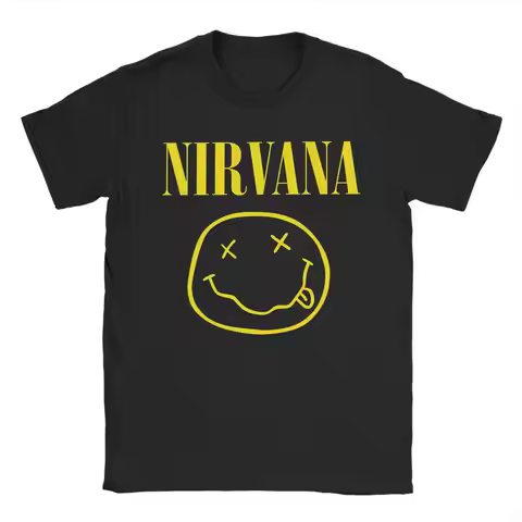 Nirvana Angel Band Men T Shirt Humorous Tees Short Sleeve Crew Neck T-Shirt Cotton Graphic Clothes