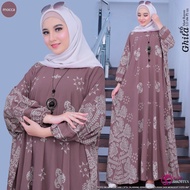 T1. Kaftan Motif Bunga Dress Gamis Muslim Wanita Super Jumbo
