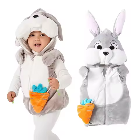 New Halloween Purim Easter Infant Toddler Rabbit Bunny Costume Hoodie Vest with Carrot Winter Thicke