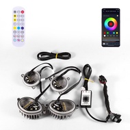 ไฟหน้าเลเซอร์ RGB DRL พร้อมไฟวงแหวนสีฟ้า DRL สำหรับ BMW 2019-2022 X5 G05 X5M F95 X6 G06 X6M F96 ไฟเด