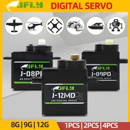 1/2/4Pcs JFLY Digital Servo 8G/9G/12G Plastic/Metal Gear 180 Mini Micro Servo Motor For RC FPV Fix