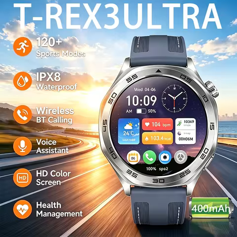 2026 New T-Rex3 GPS Sports SmartWatch Wireless Call Waterproof 100+ Sports Modes Health Monitoring H