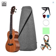 LINGTING 26 Inch Concert Ukulele Ukelele Mahogany Wood Topboard Back &amp; Side Boards with Gig Bag Uke Strap Strings Cleaning Cloth Capo 2pcs Celluloid Picks