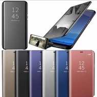 Samsung J7 PLUS/J7+ FLIP COVER CLEAR VIEW CASE MIRROR STANDING AUTO LOCK