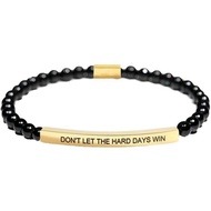 xuzhiyuan DON’T LET THE HARD DAYS WIN Gold Beaded Bracelet Letter Christian Faith Inspiration Bracel