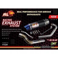 REDLEO Red Leo Racing Open Exhaust Exzos Y15zr Y15z Y15 38-38-60 Size Black RL Ekzos