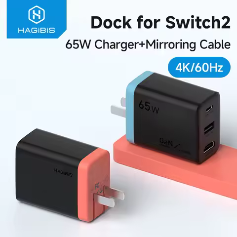 Hagibis TV Dock for Switch GaN fast charger 65W Portable TV Docking Station 4K HDMI-compatible for L
