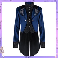Men Victorian Medieval Coat Punk Tuxedo Halloween Cosplay Costume Tailcoat Gothic Steampunk Trench F